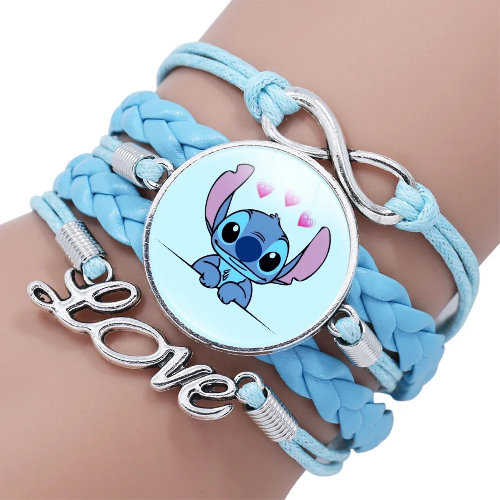 1pcs Disney Stitch Bracelet Cartoon Lilo & Stitch Anime Figures Print Cute Wristand Present Kids Toys Girls Christmas Party Gift