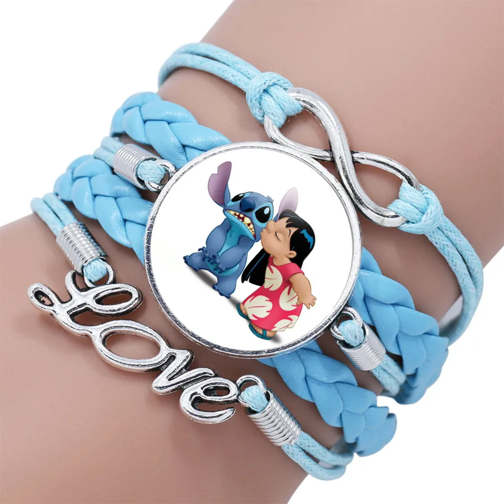 1pcs Disney Stitch Bracelet Cartoon Lilo & Stitch Anime Figures Print Cute Wristand Present Kids Toys Girls Christmas Party Gift