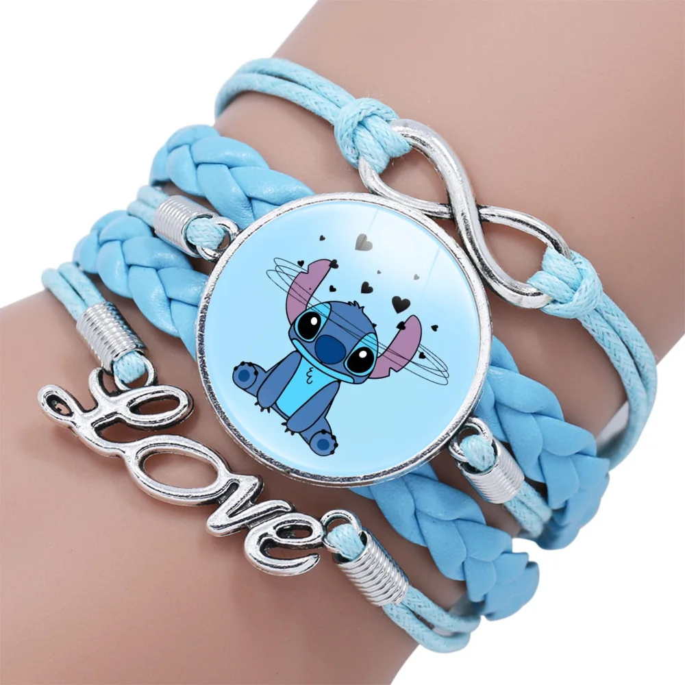 1pcs Disney Stitch Bracelet Cartoon Lilo & Stitch Anime Figures Print Cute Wristand Present Kids Toys Girls Christmas Party Gift