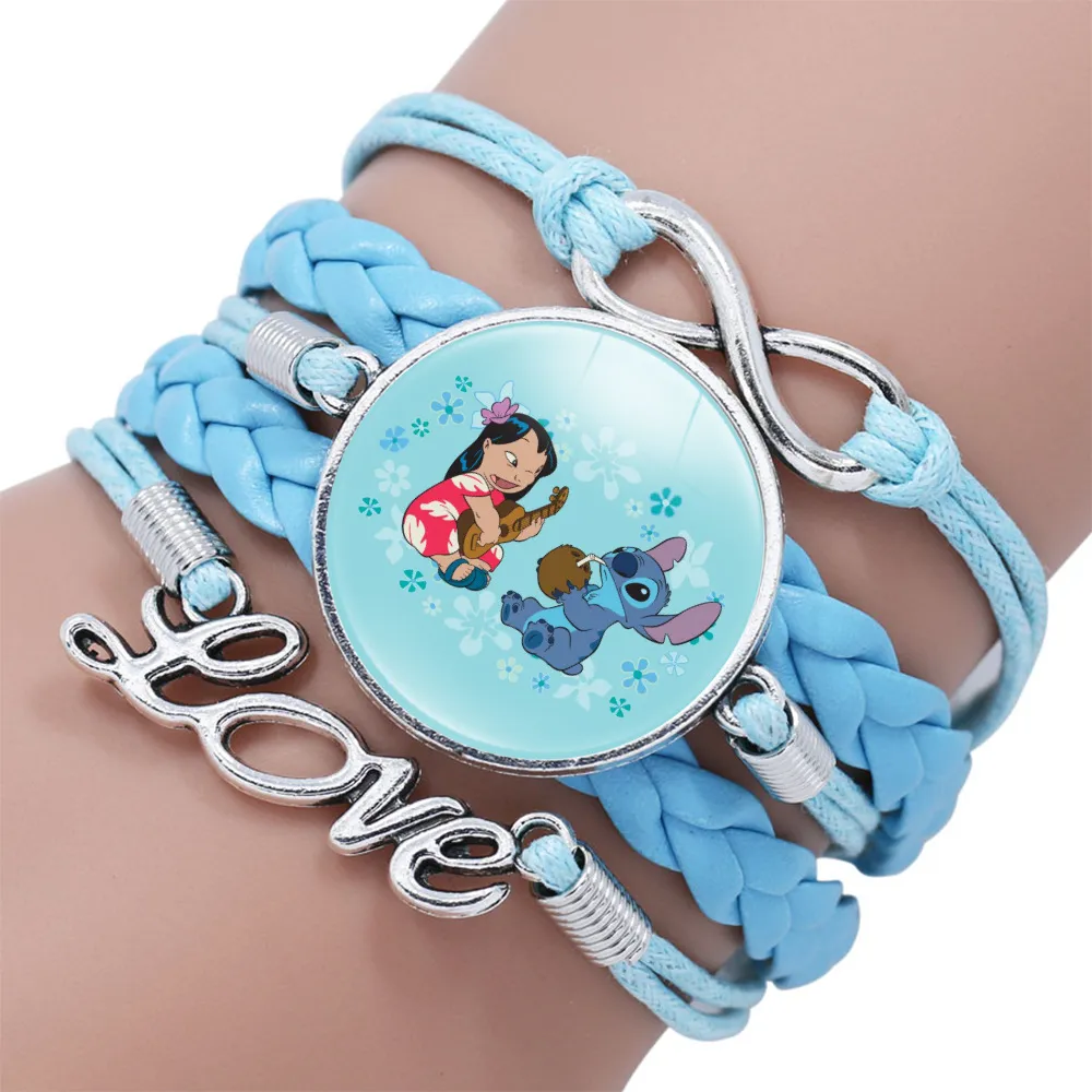 1pcs Disney Stitch Bracelet Cartoon Lilo & Stitch Anime Figures Print Cute Wristand Present Kids Toys Girls Christmas Party Gift