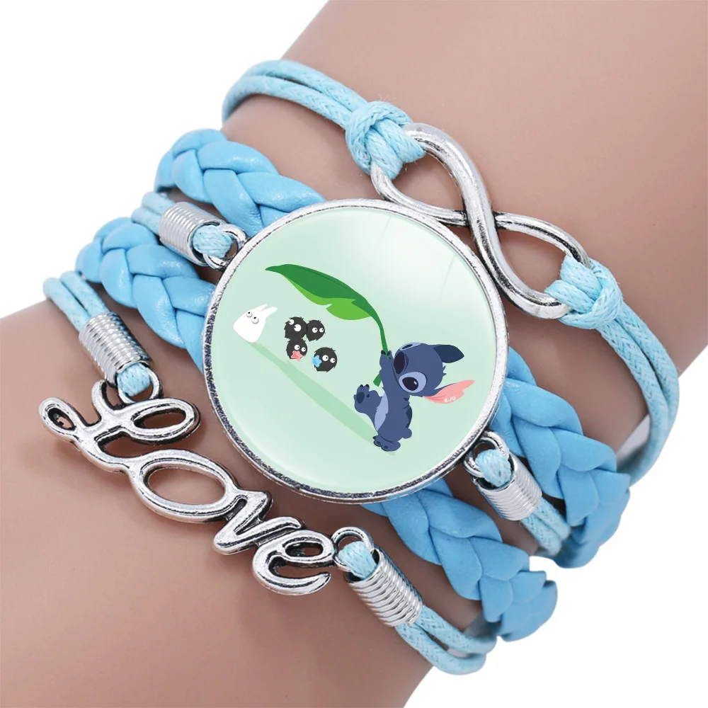 1pcs Disney Stitch Bracelet Cartoon Lilo & Stitch Anime Figures Print Cute Wristand Present Kids Toys Girls Christmas Party Gift