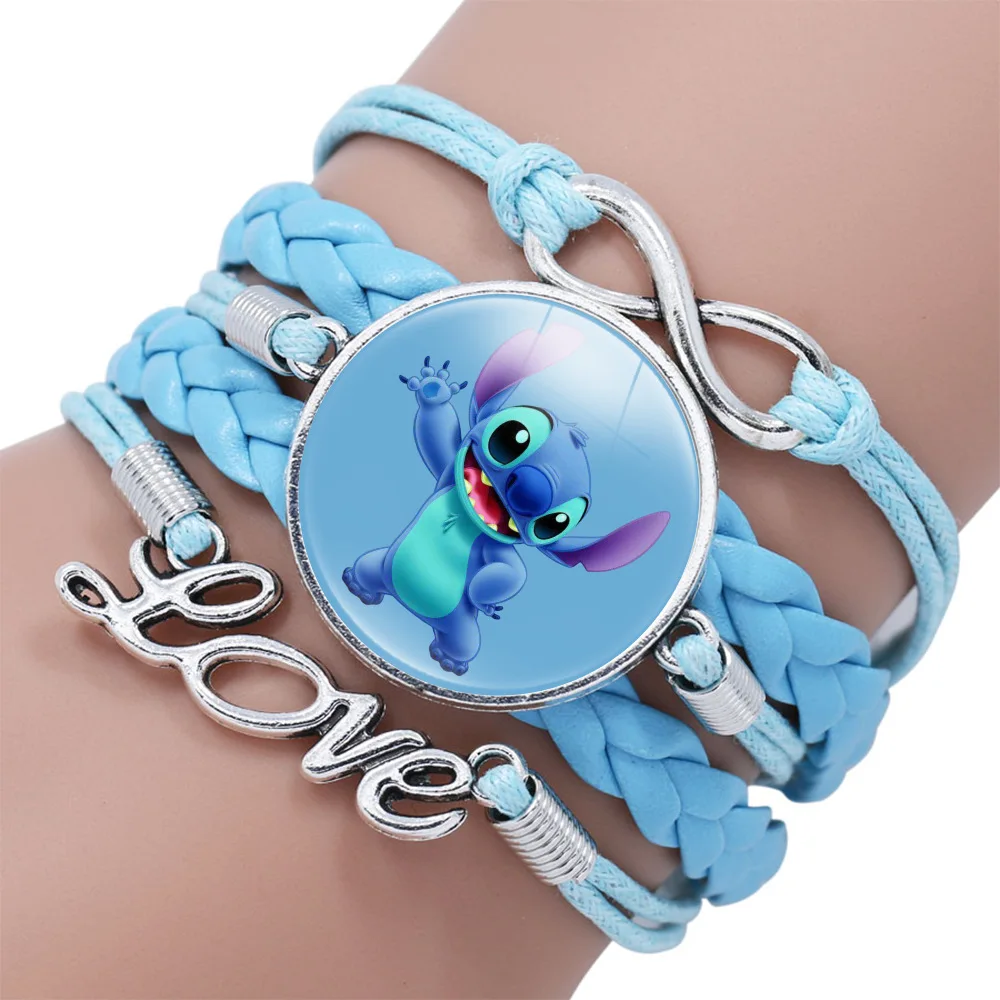 1pcs Disney Stitch Bracelet Cartoon Lilo & Stitch Anime Figures Print Cute Wristand Present Kids Toys Girls Christmas Party Gift