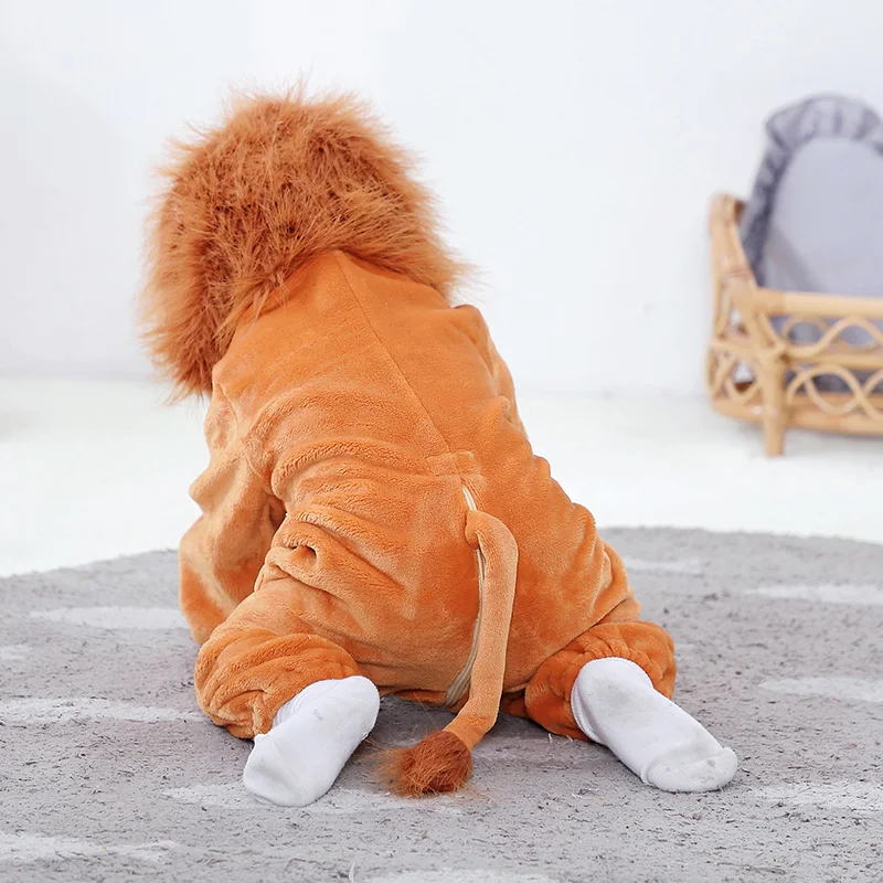 Umorden Animal King Lion Kigurumi Costume Baby Boys Infant Toddler Winter Pajamas Jumpsuit Onesies Flannel Birthday Fancy Dress