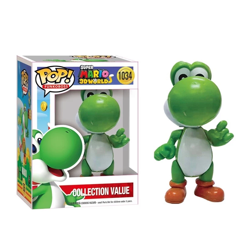 FUNKO POP Super Mario Bros Anime Figure Toys Dolls Model Set Luigi Yoshi Donkey Kong Mushroom For Kids Birthday Gifts