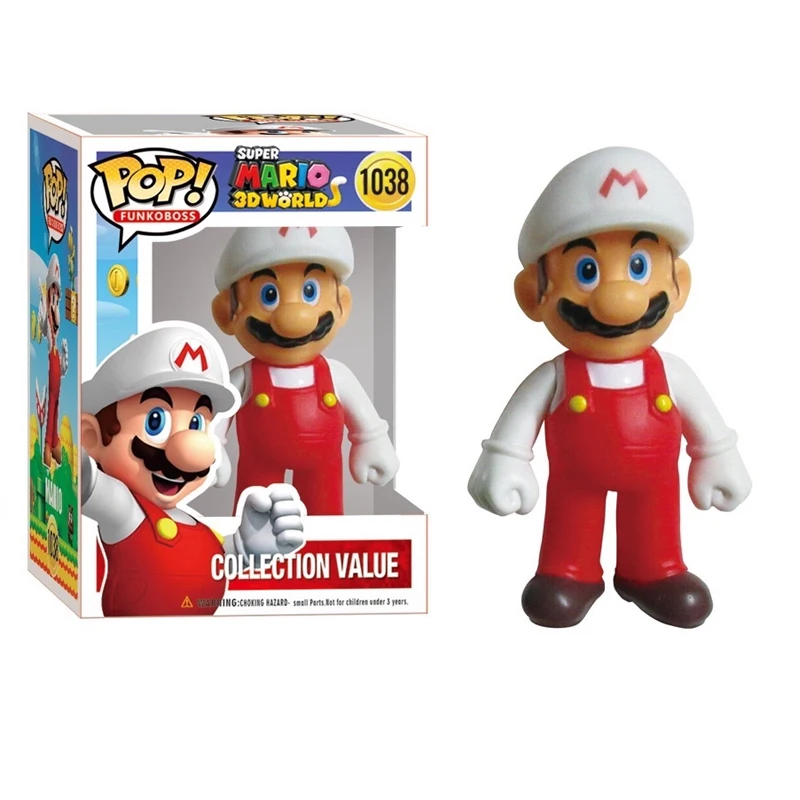 FUNKO POP Super Mario Bros Anime Figure Toys Dolls Model Set Luigi Yoshi Donkey Kong Mushroom For Kids Birthday Gifts