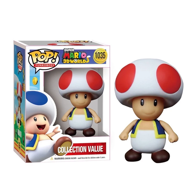 FUNKO POP Super Mario Bros Anime Figure Toys Dolls Model Set Luigi Yoshi Donkey Kong Mushroom For Kids Birthday Gifts