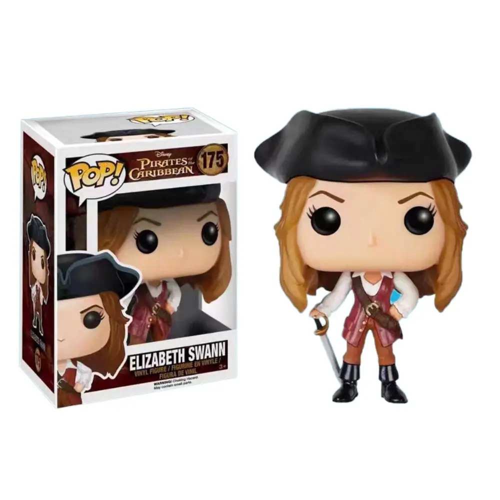 Funko Pirates of Caribbeans Captain Jack Sparrow Elizabeth Decoration Ornaments Action Figure Collection Model Toy for Children