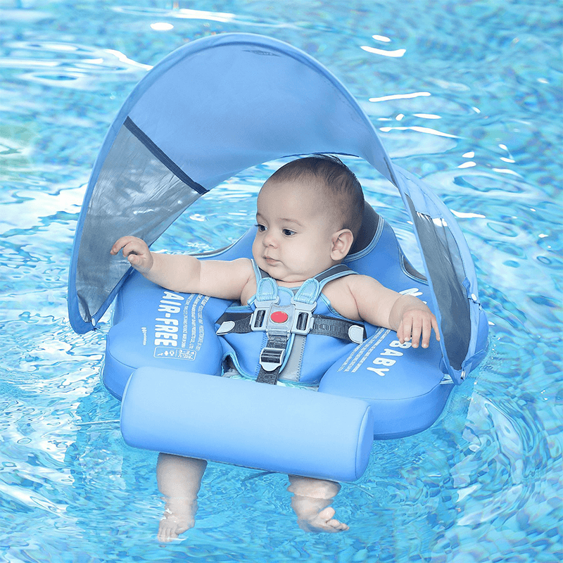 Non-Inflatable Baby Float with Canopy for Pool and Beach