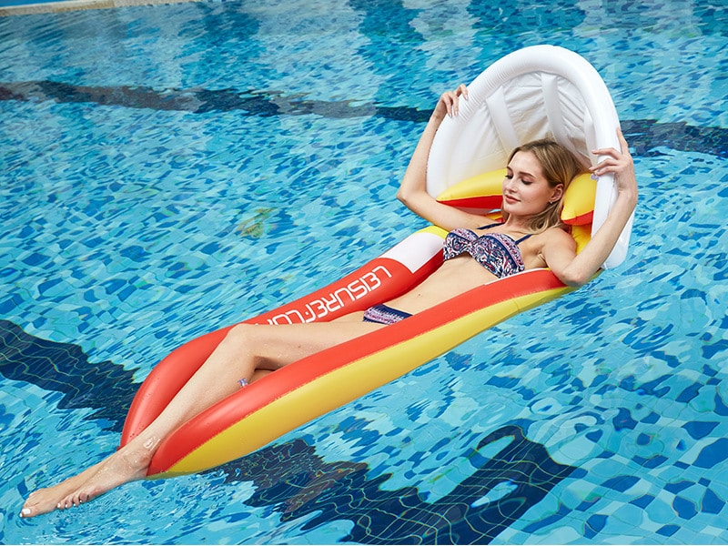 Inflatable Water Hammock with Sun Canopy