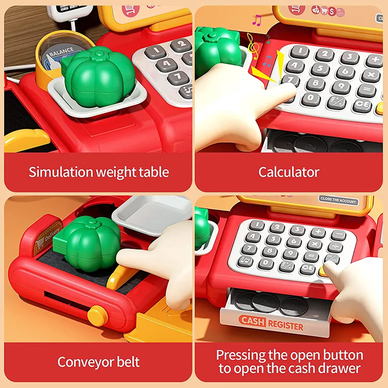 Toy Cash Register for Kids with Credit and Scale