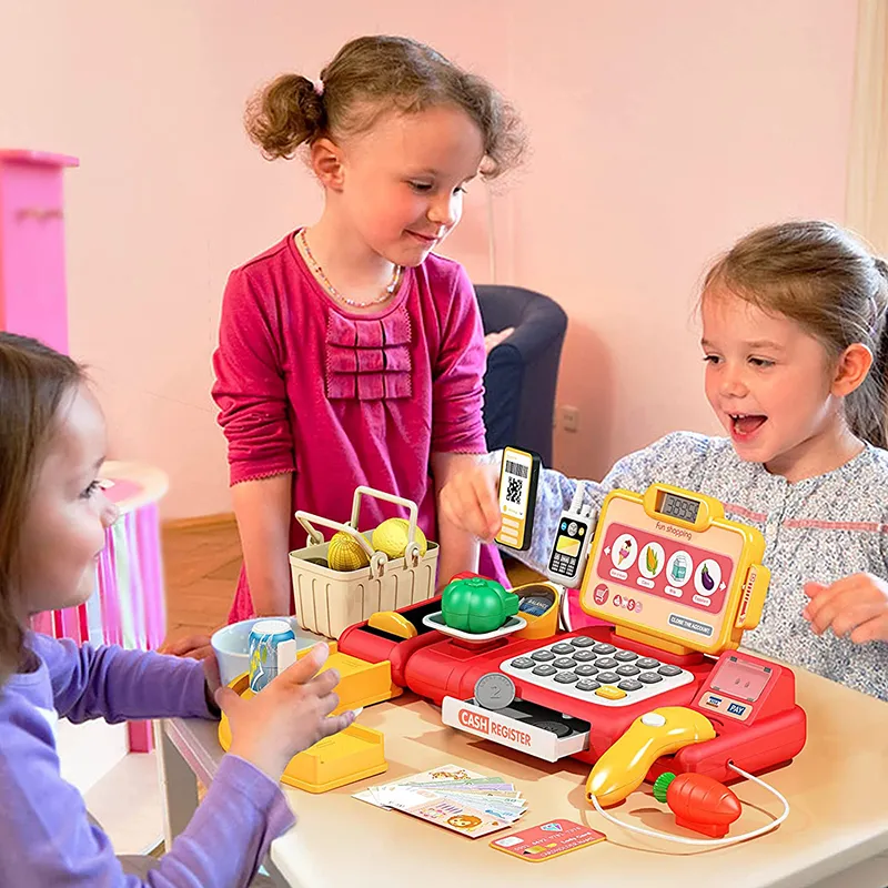 Toy Cash Register for Kids with Credit and Scale