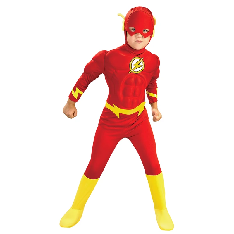 Kids The Flash Muscle Costume Cosplay Carnival Performance Party Clothing Halloween Disguise Dress Up