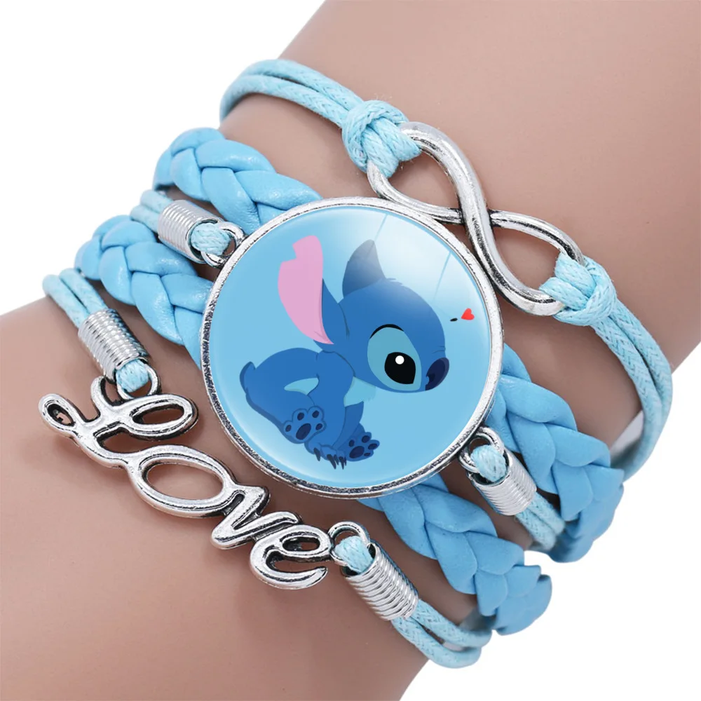 1pcs Disney Stitch Bracelet Cartoon Lilo & Stitch Anime Figures Print Cute Wristand Present Kids Toys Girls Christmas Party Gift