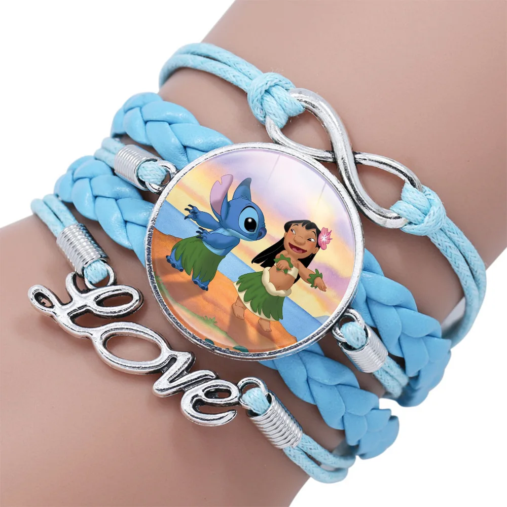 1pcs Disney Stitch Bracelet Cartoon Lilo & Stitch Anime Figures Print Cute Wristand Present Kids Toys Girls Christmas Party Gift