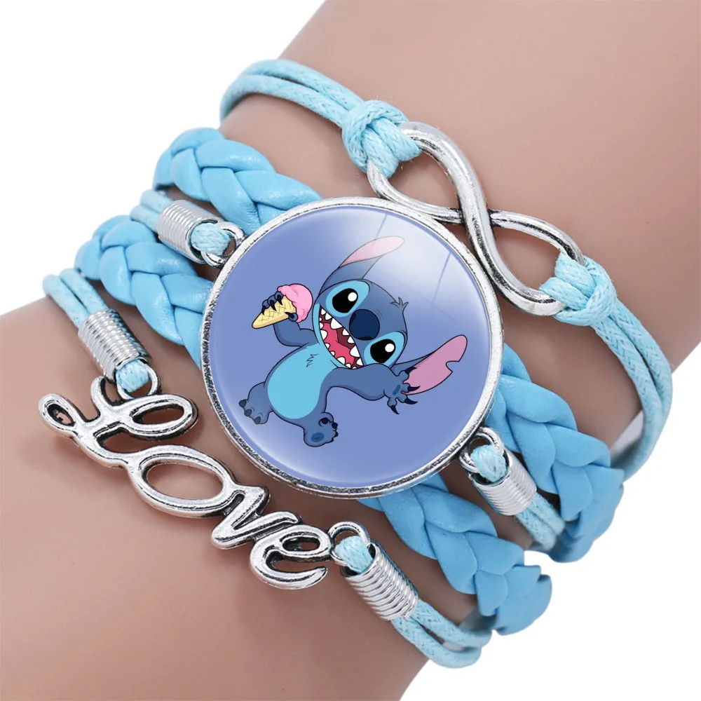 1pcs Disney Stitch Bracelet Cartoon Lilo & Stitch Anime Figures Print Cute Wristand Present Kids Toys Girls Christmas Party Gift