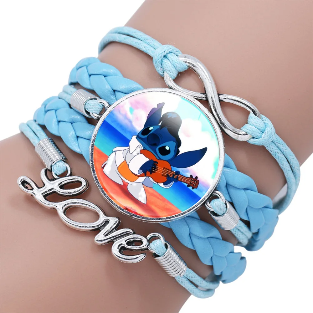 1pcs Disney Stitch Bracelet Cartoon Lilo & Stitch Anime Figures Print Cute Wristand Present Kids Toys Girls Christmas Party Gift