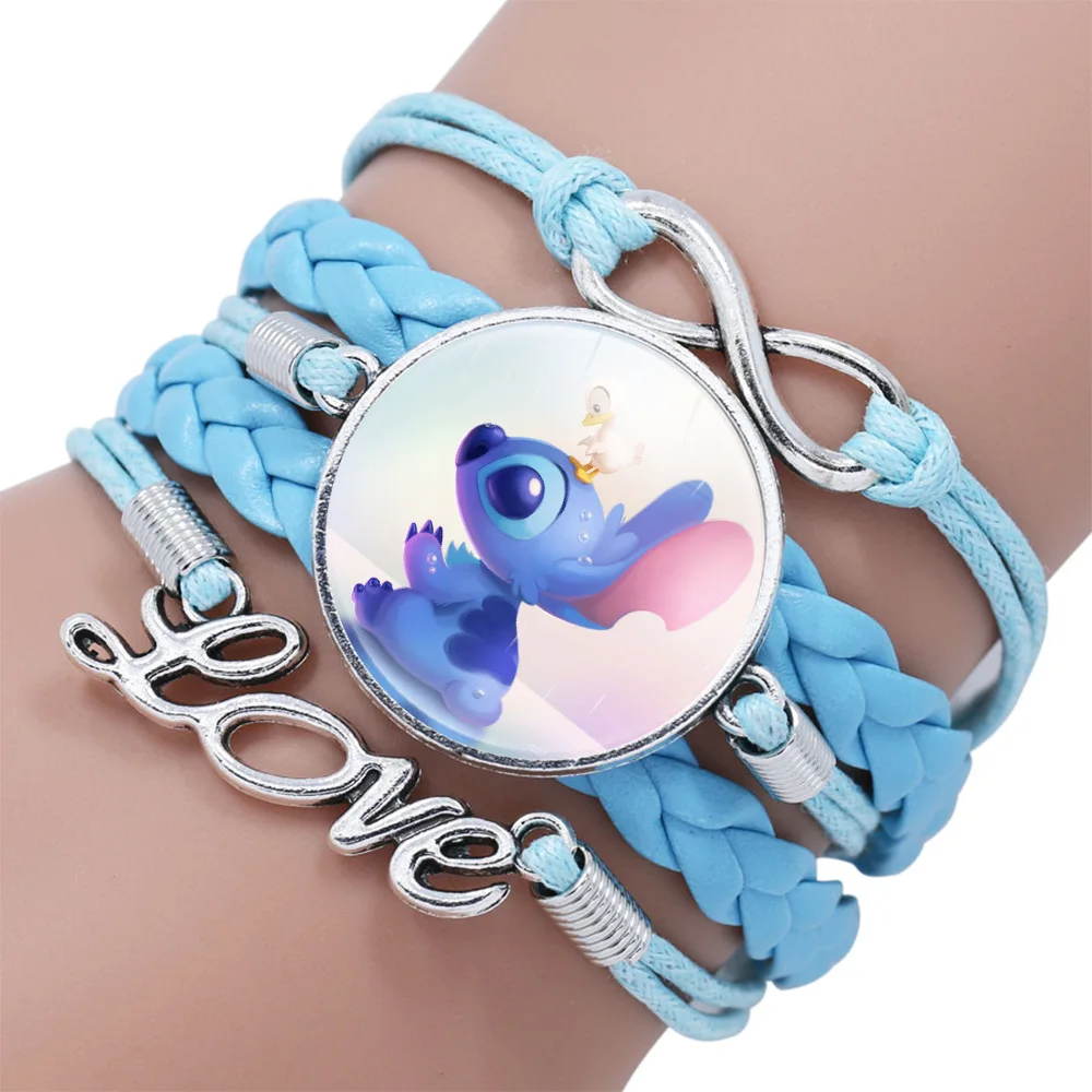 1pcs Disney Stitch Bracelet Cartoon Lilo & Stitch Anime Figures Print Cute Wristand Present Kids Toys Girls Christmas Party Gift