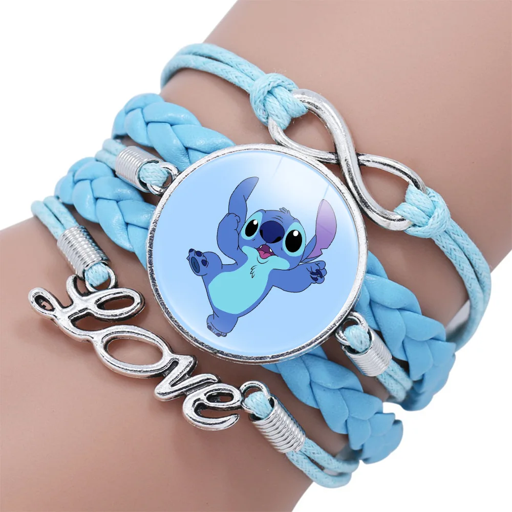 1pcs Disney Stitch Bracelet Cartoon Lilo & Stitch Anime Figures Print Cute Wristand Present Kids Toys Girls Christmas Party Gift