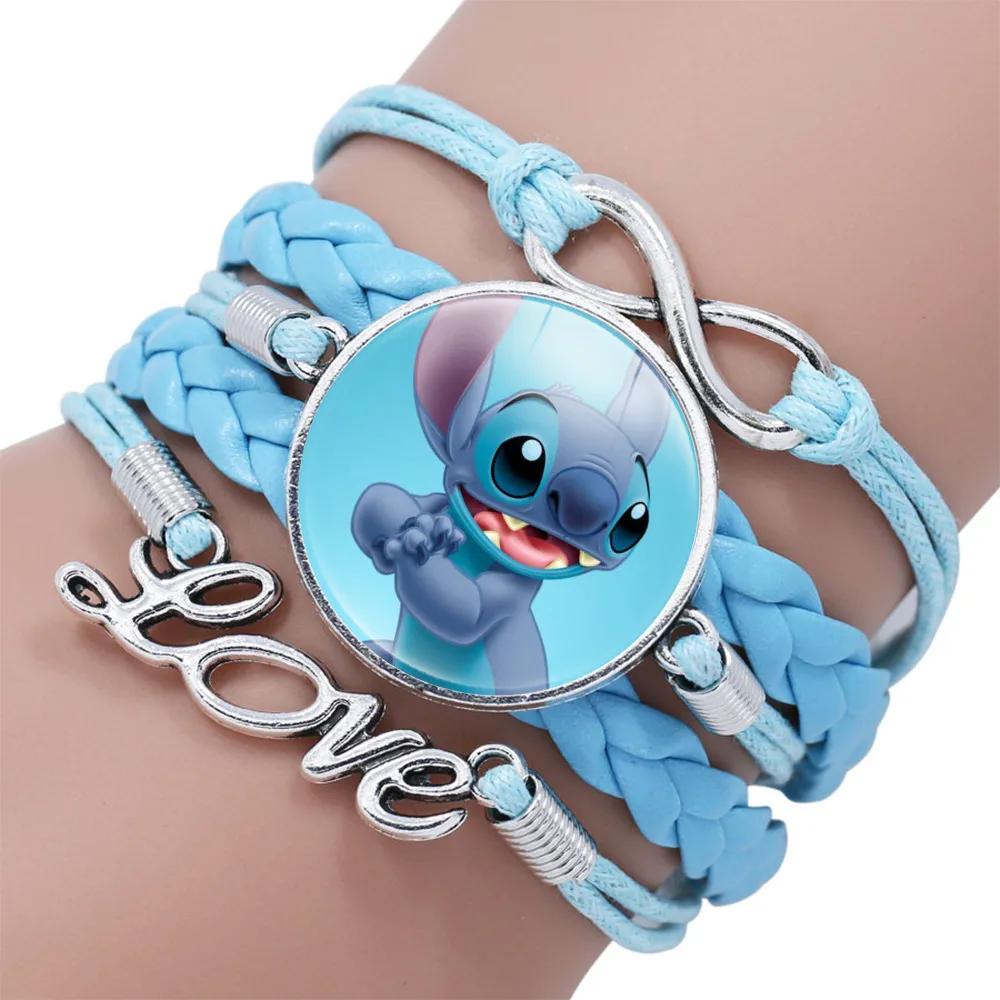 1pcs Disney Stitch Bracelet Cartoon Lilo & Stitch Anime Figures Print Cute Wristand Present Kids Toys Girls Christmas Party Gift