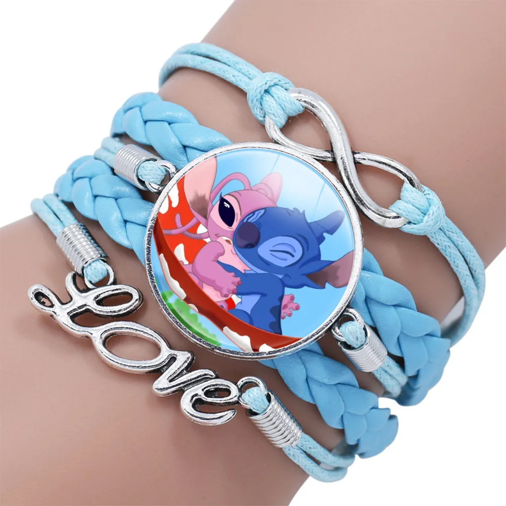 1pcs Disney Stitch Bracelet Cartoon Lilo & Stitch Anime Figures Print Cute Wristand Present Kids Toys Girls Christmas Party Gift