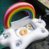 Inflatable Rainbow Cloud Pool Tray