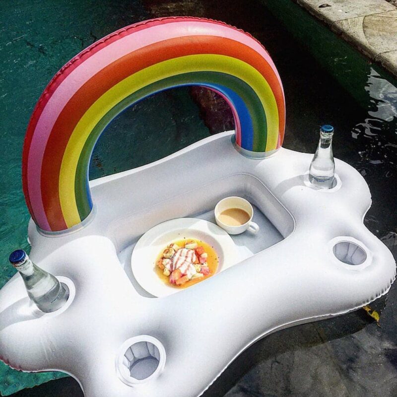 Inflatable Rainbow Cloud Pool Tray