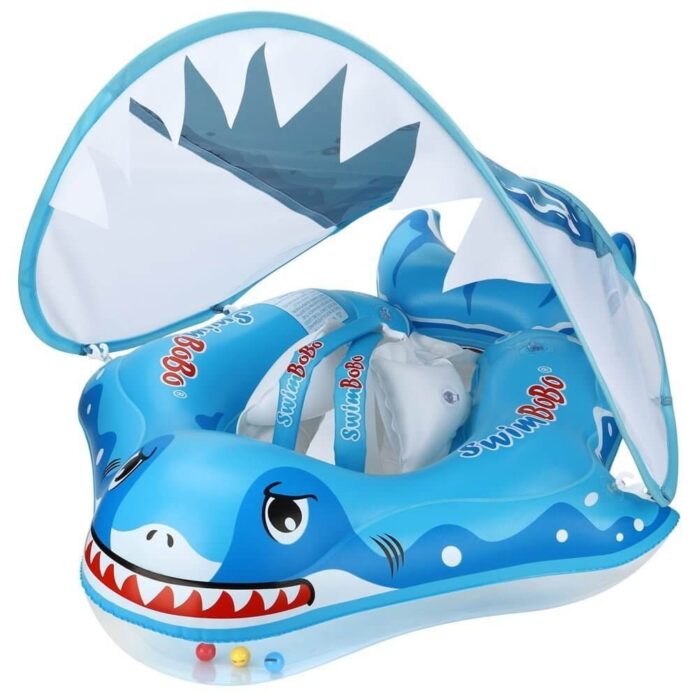 Inflatable Baby Swimming Float with Detachable Canopy