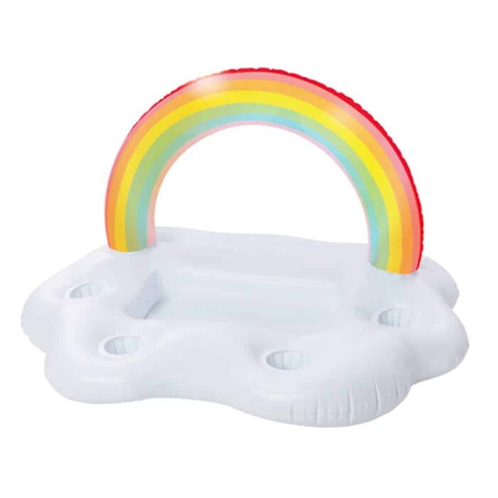 Plateau de Piscine Nuage Arc en Ciel Gonflable