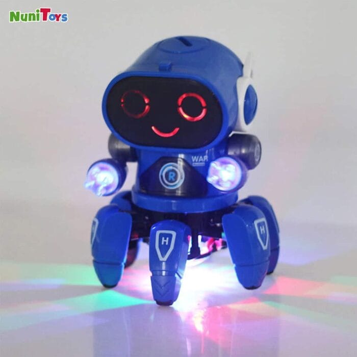 Robot Bailarín Inteligente con Seis Garras y LEDs